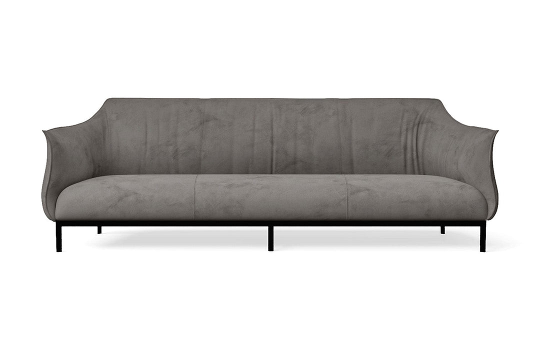 LIVELUSSO Sofa Lamezia 4 Seater Sofa Grey Velvet