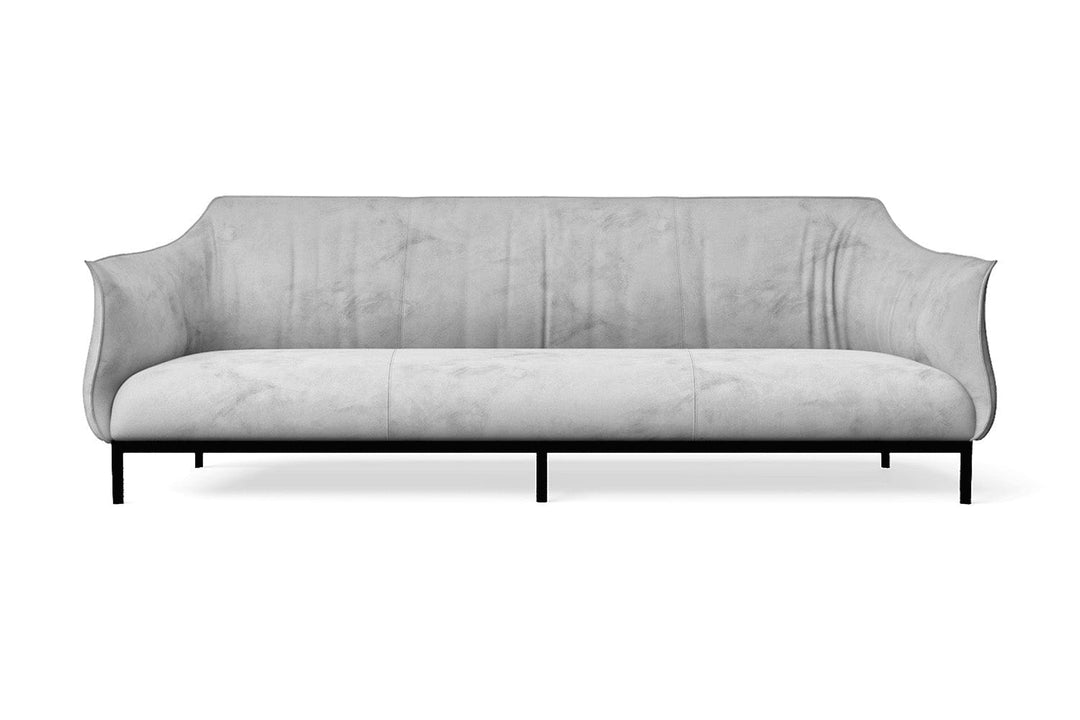 LIVELUSSO Sofa Lamezia 4 Seater Sofa White Velvet