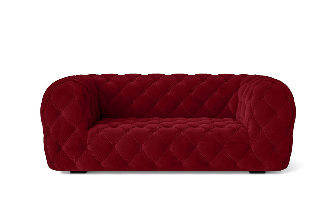 LIVELUSSO Sofa Lecce 2 Seater Sofa Red Velvet