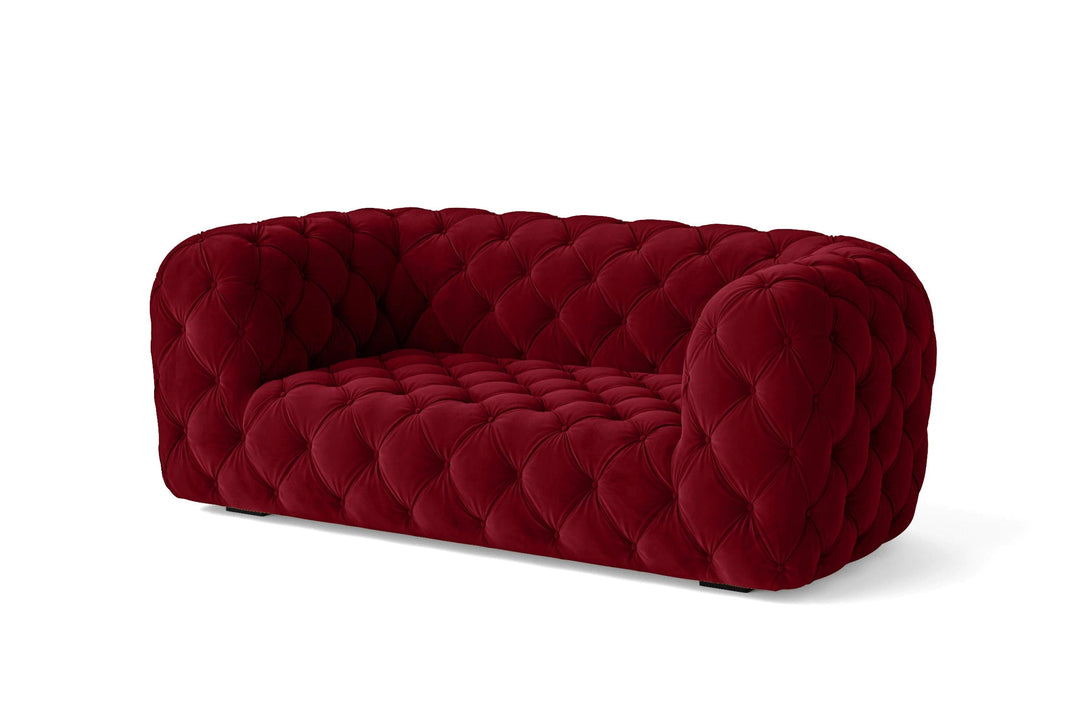 LIVELUSSO Sofa Lecce 2 Seater Sofa Red Velvet