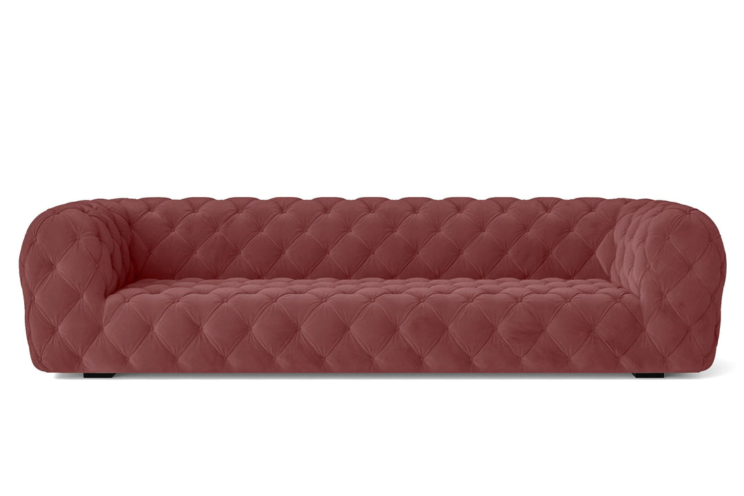 LIVELUSSO Sofa Lecce 4 Seater Sofa Pink Velvet