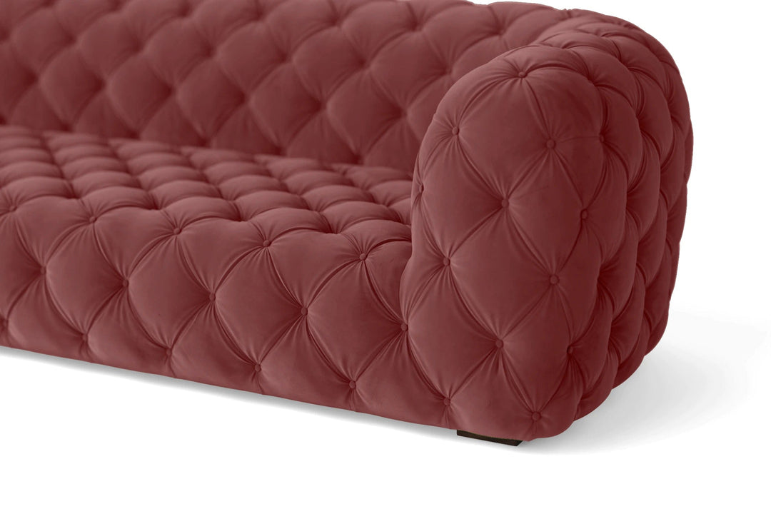 LIVELUSSO Sofa Lecce 4 Seater Sofa Pink Velvet