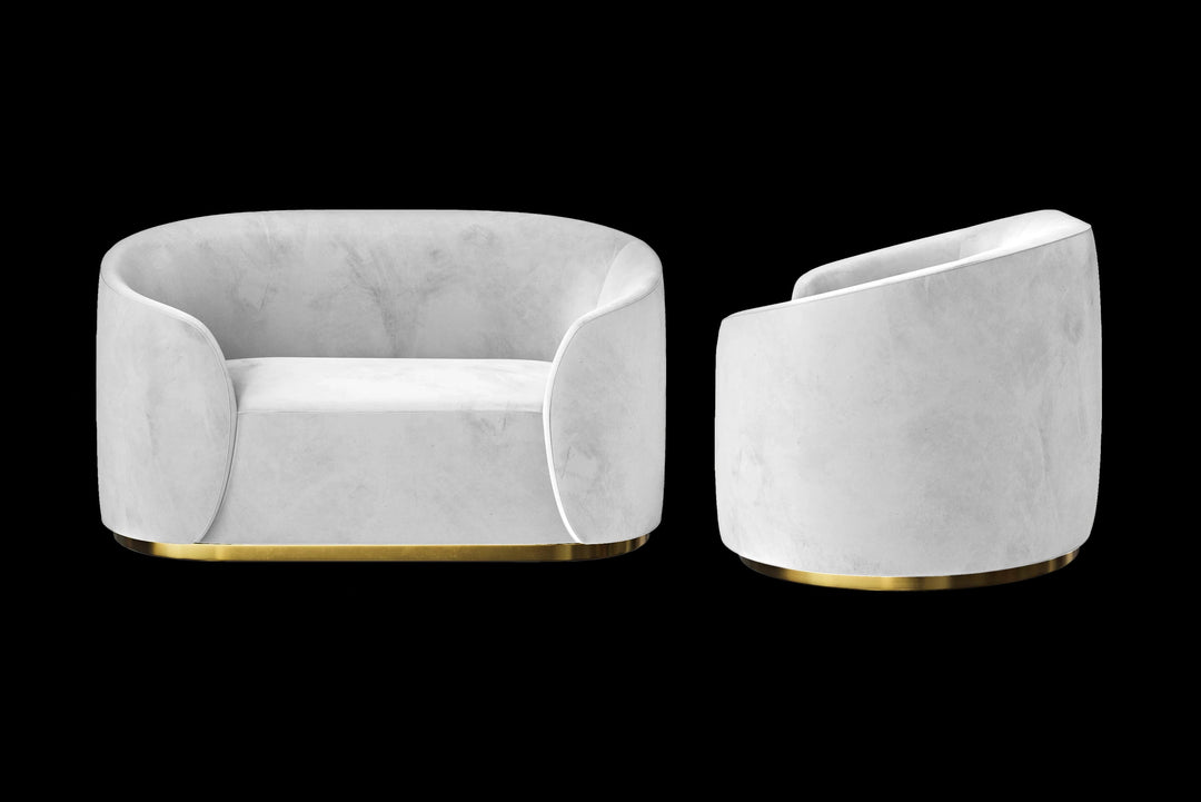 LIVELUSSO Armchair Livorno Armchair White Velvet