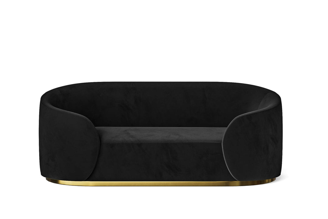 LIVELUSSO Sofa Livorno 2 Seater Sofa Black Velvet