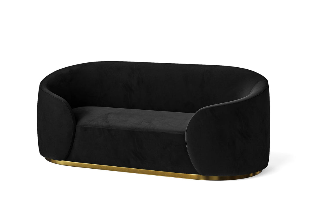 LIVELUSSO Sofa Livorno 2 Seater Sofa Black Velvet