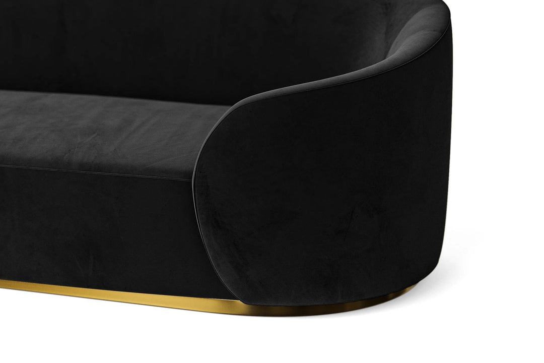 LIVELUSSO Sofa Livorno 2 Seater Sofa Black Velvet