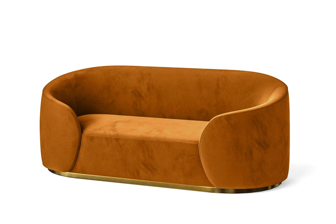 LIVELUSSO Sofa Livorno 2 Seater Sofa Gold Velvet