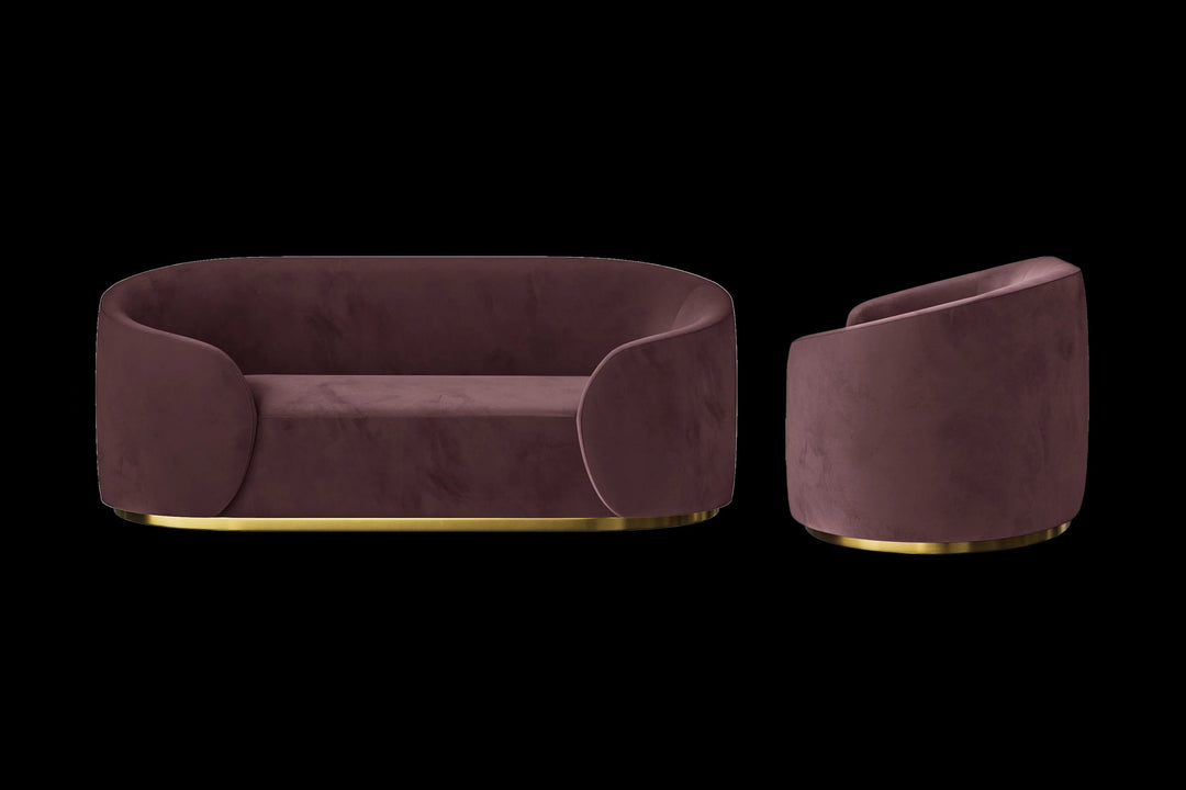 LIVELUSSO Sofa Livorno 2 Seater Sofa Grape Velvet