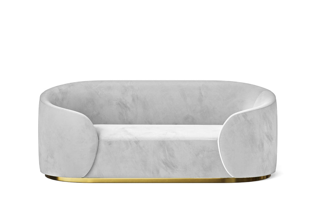 LIVELUSSO Sofa Livorno 2 Seater Sofa White Velvet