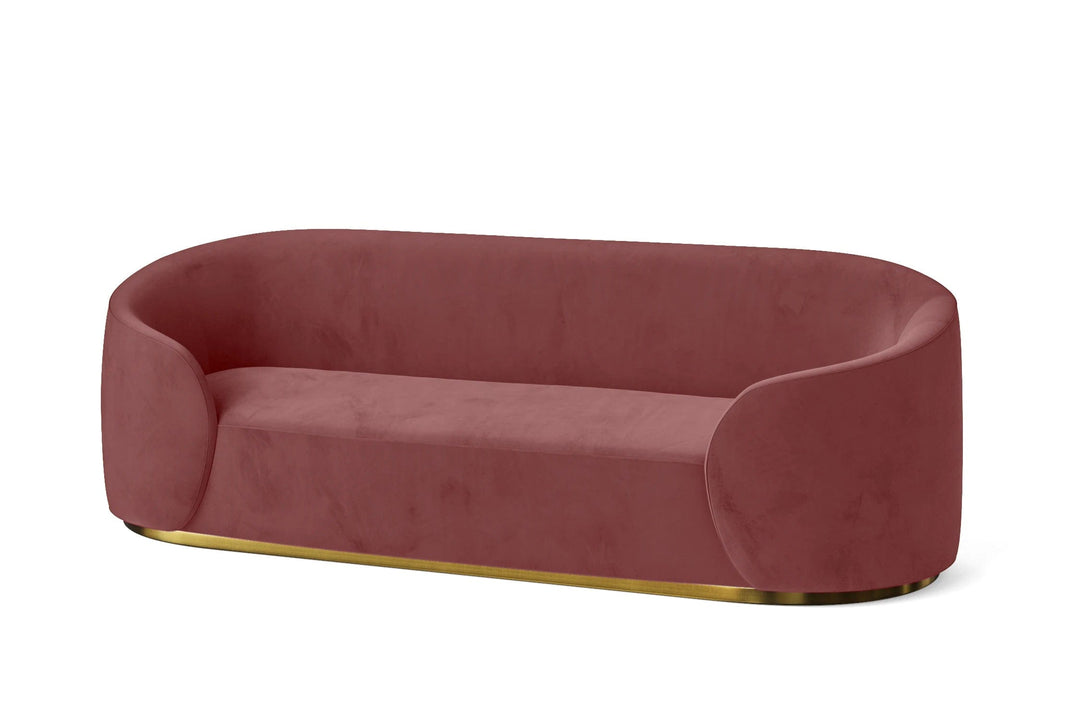 LIVELUSSO Sofa Livorno 3 Seater Sofa Pink Velvet