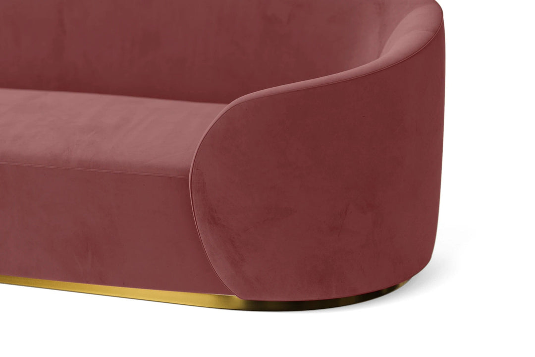 LIVELUSSO Sofa Livorno 3 Seater Sofa Pink Velvet