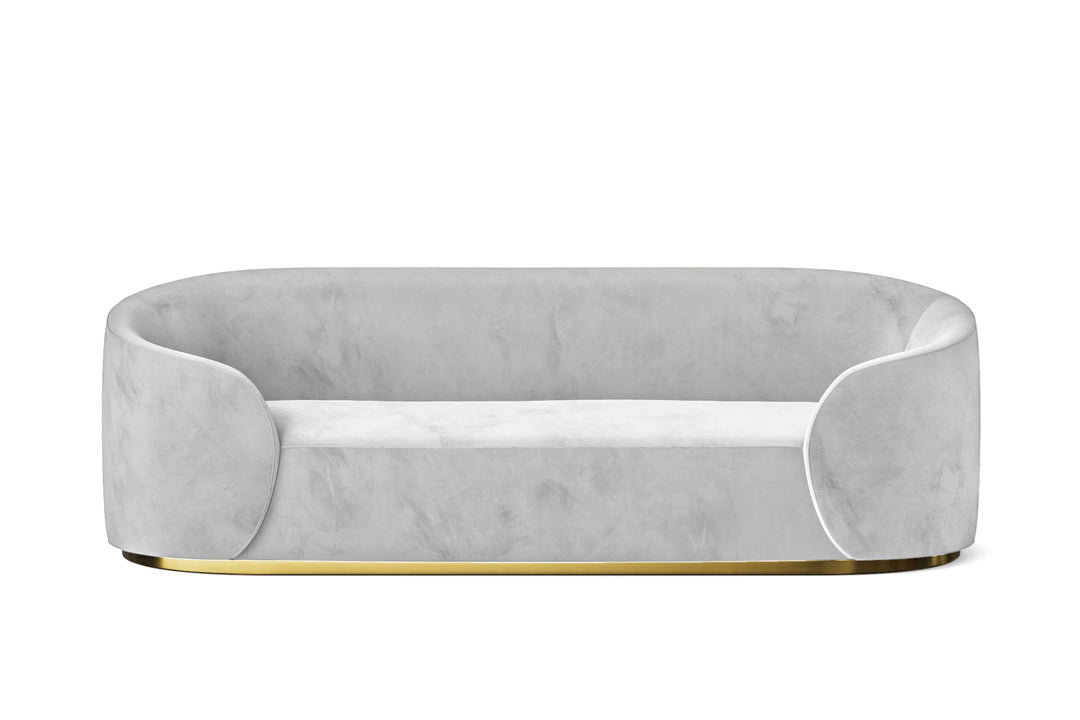 LIVELUSSO Sofa Livorno 3 Seater Sofa White Velvet