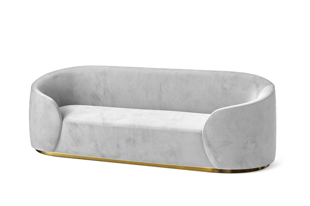 LIVELUSSO Sofa Livorno 3 Seater Sofa White Velvet