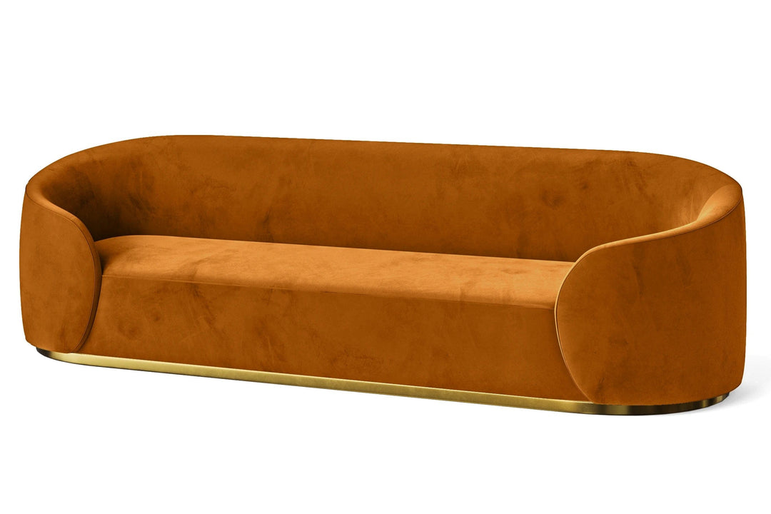 LIVELUSSO Sofa Livorno 4 Seater Sofa Gold Velvet