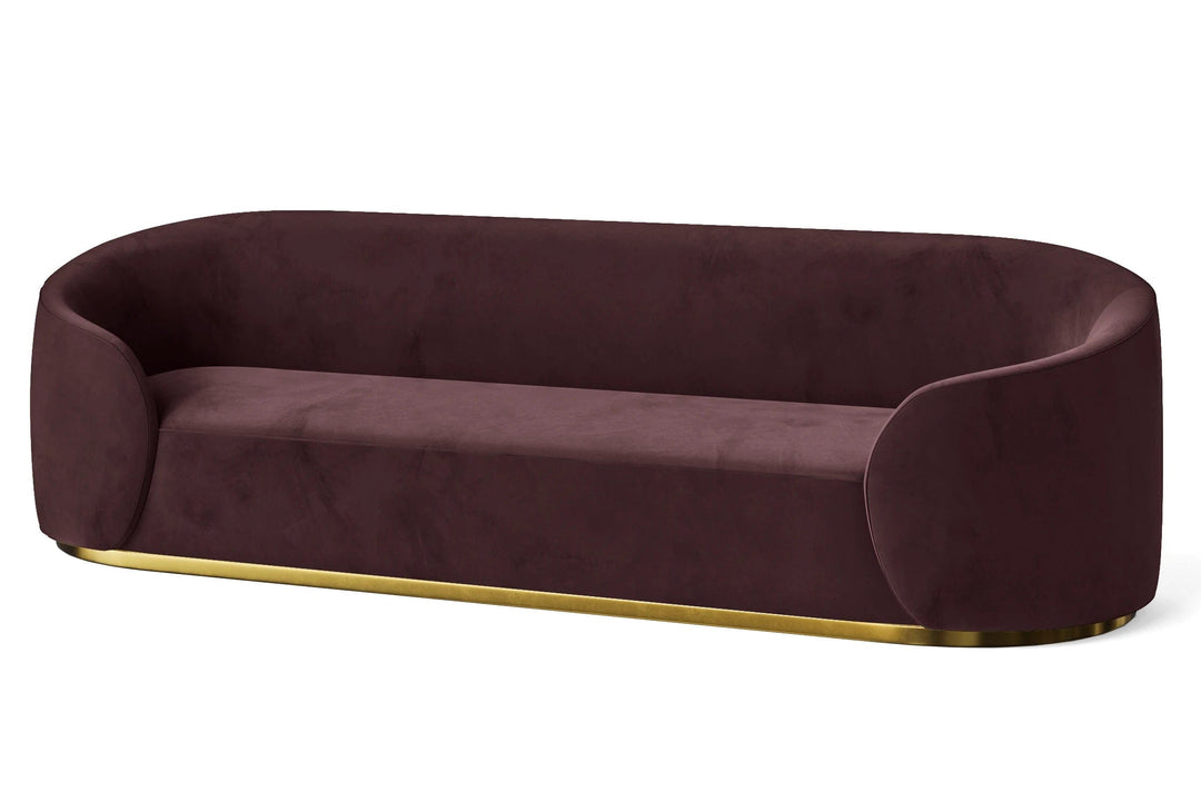 LIVELUSSO Sofa Livorno 4 Seater Sofa Grape Velvet