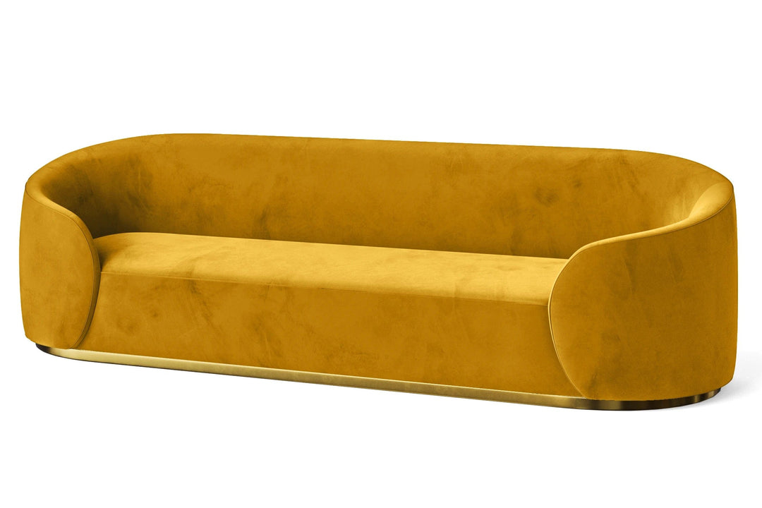 LIVELUSSO Sofa Livorno 4 Seater Sofa Yellow Velvet