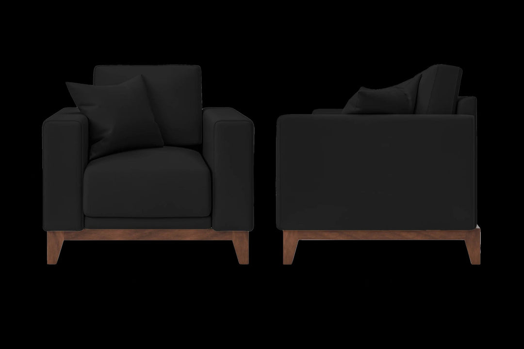 LIVELUSSO Armchair Lucca Armchair Black Leather