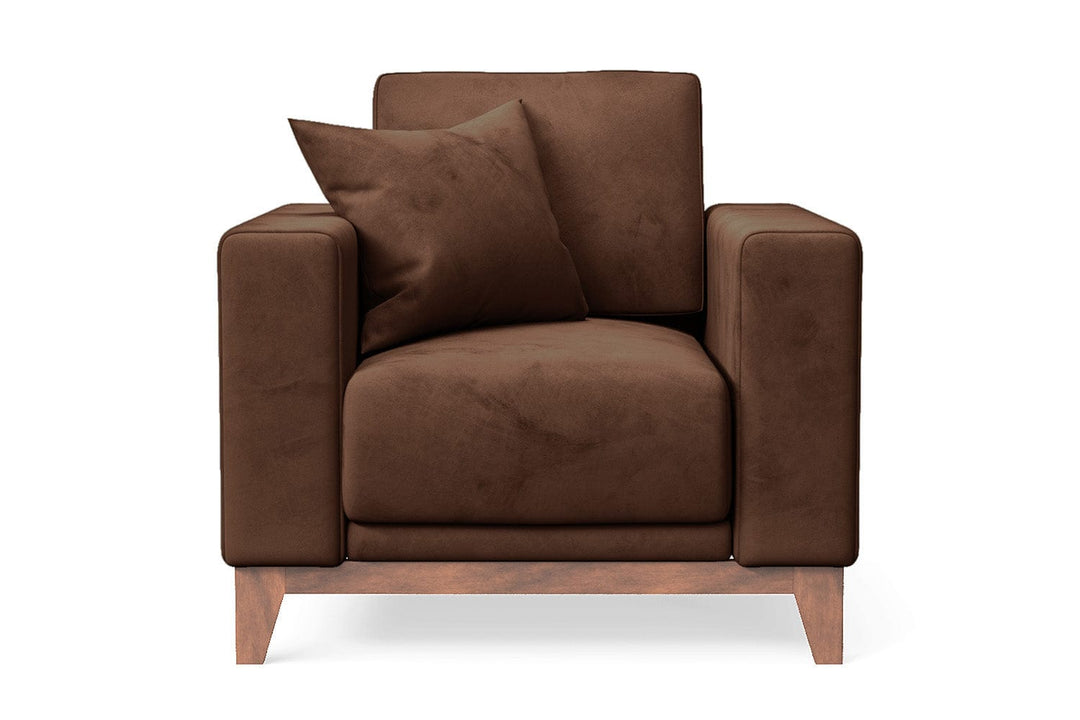 LIVELUSSO Armchair Lucca Armchair Coffee Brown Velvet