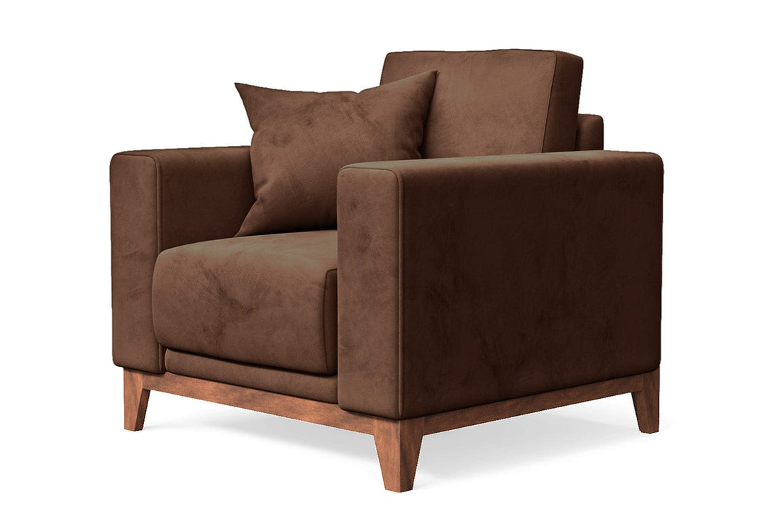 LIVELUSSO Armchair Lucca Armchair Coffee Brown Velvet