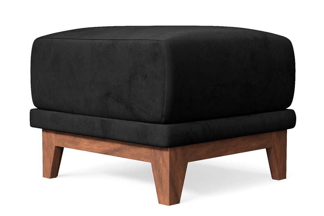 LIVELUSSO Ottoman Lucca Ottoman Black Velvet