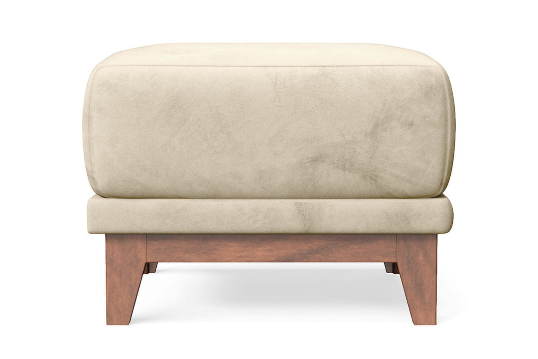 LIVELUSSO Ottoman Lucca Ottoman Cream Velvet