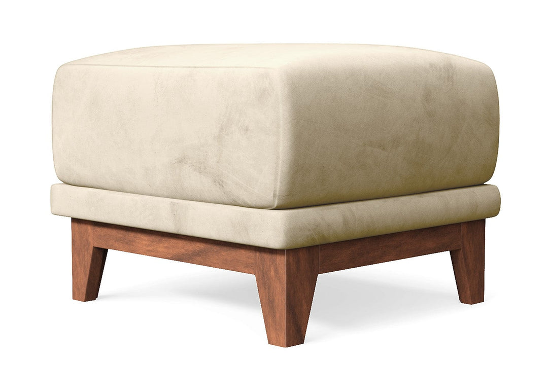 LIVELUSSO Ottoman Lucca Ottoman Cream Velvet