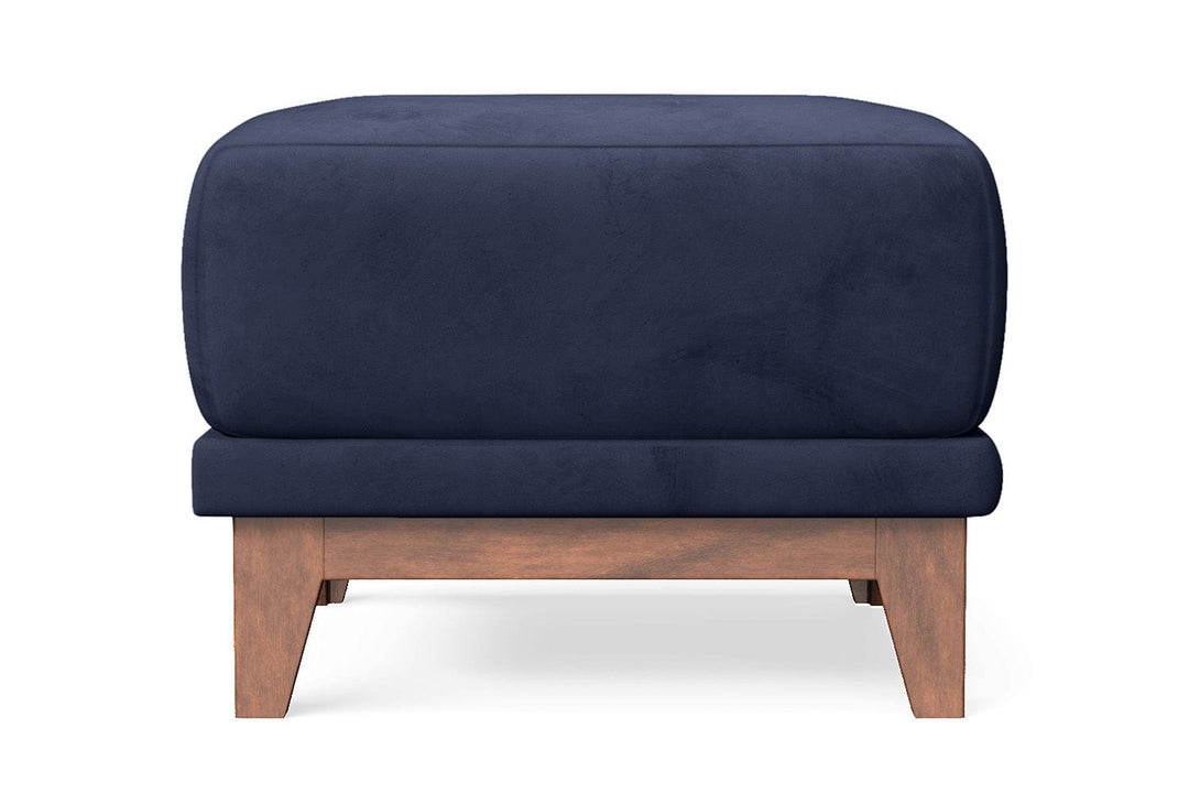 LIVELUSSO Ottoman Lucca Ottoman Dark Blue Velvet