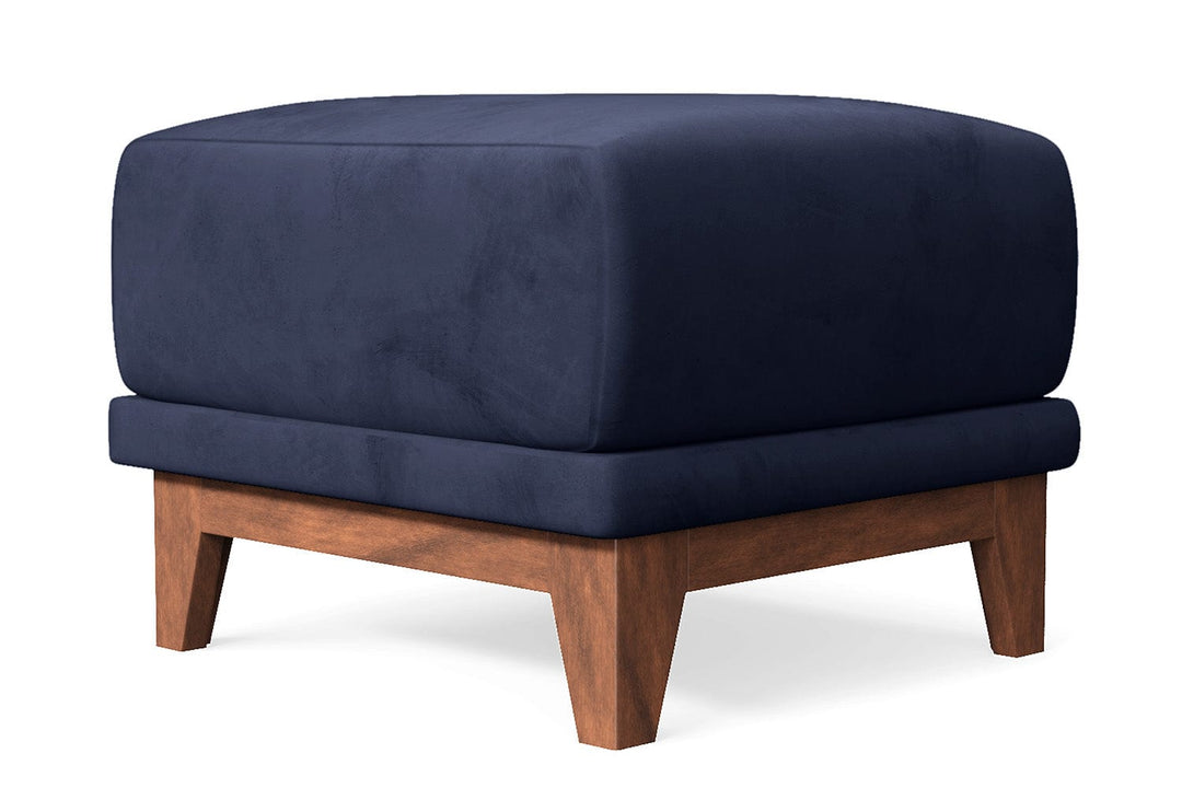 LIVELUSSO Ottoman Lucca Ottoman Dark Blue Velvet