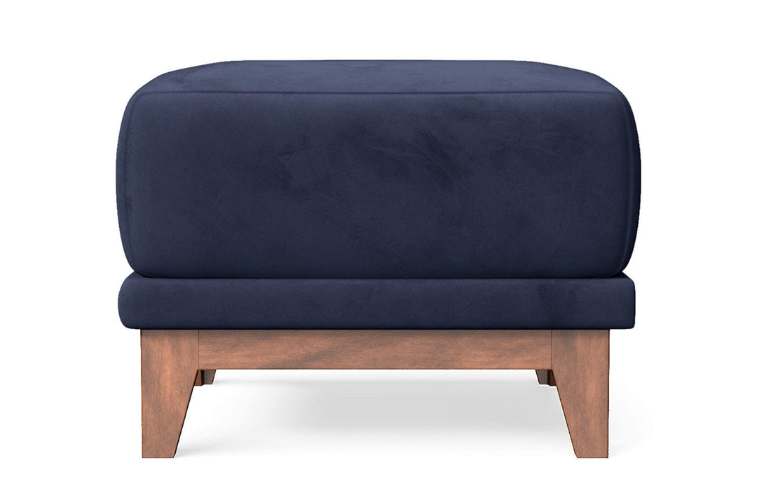 LIVELUSSO Ottoman Lucca Ottoman Dark Blue Velvet