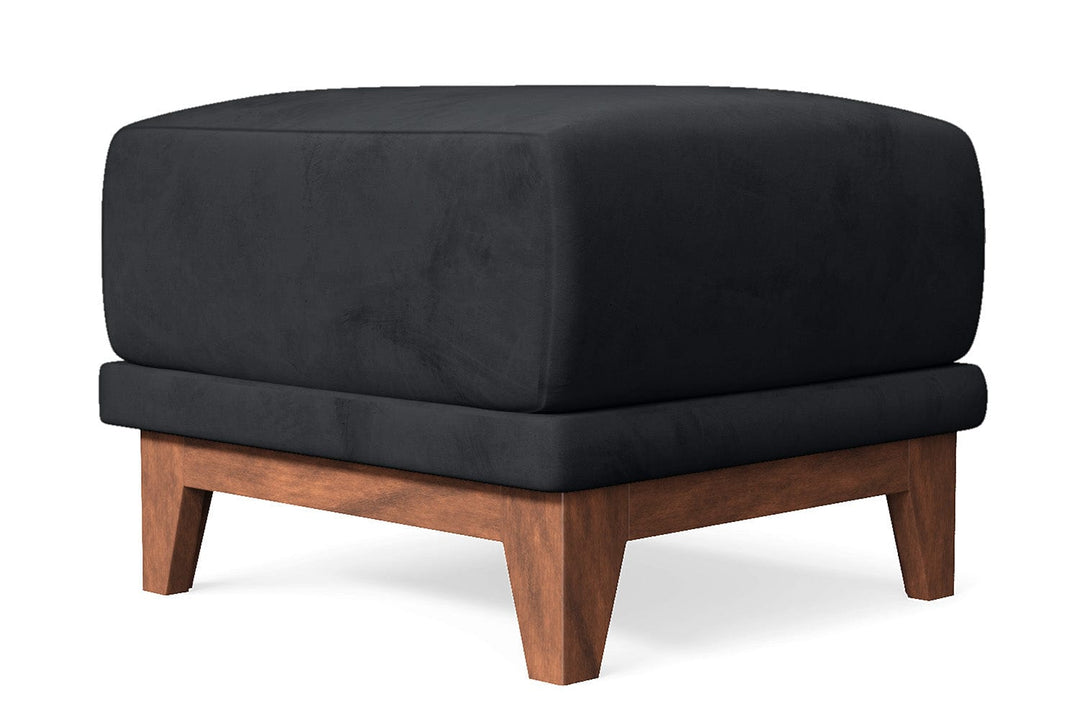 LIVELUSSO Ottoman Lucca Ottoman Dark Grey Velvet