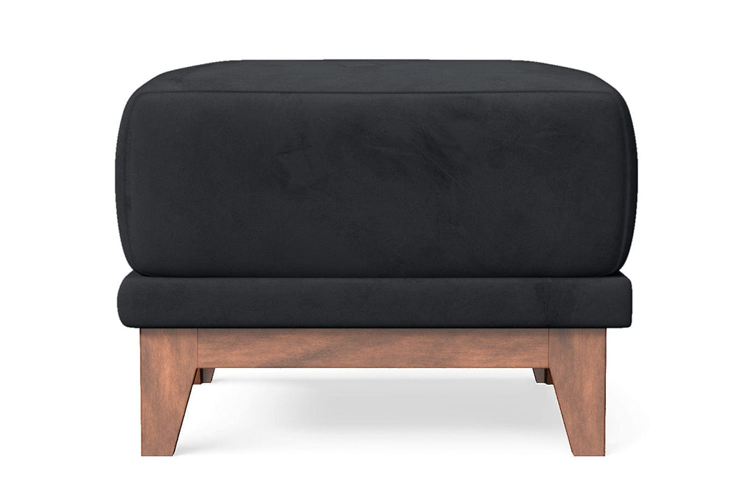 LIVELUSSO Ottoman Lucca Ottoman Dark Grey Velvet