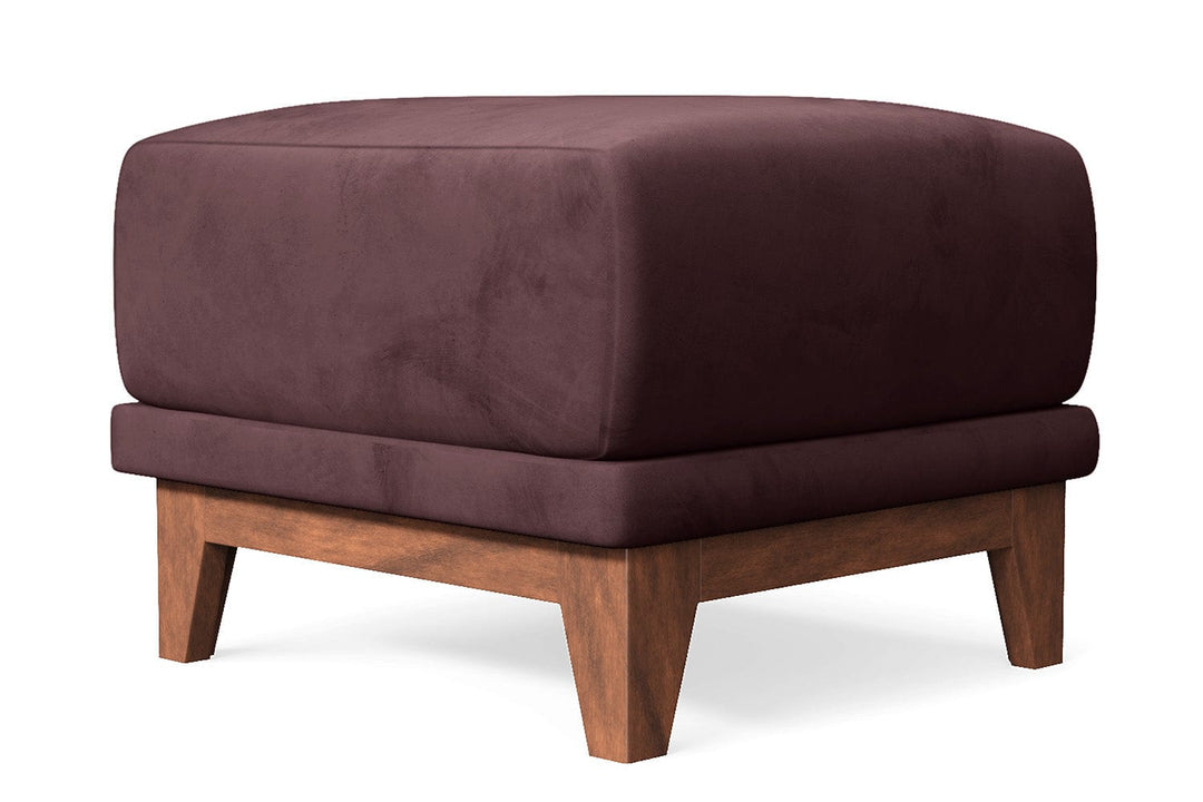 LIVELUSSO Ottoman Lucca Ottoman Grape Velvet