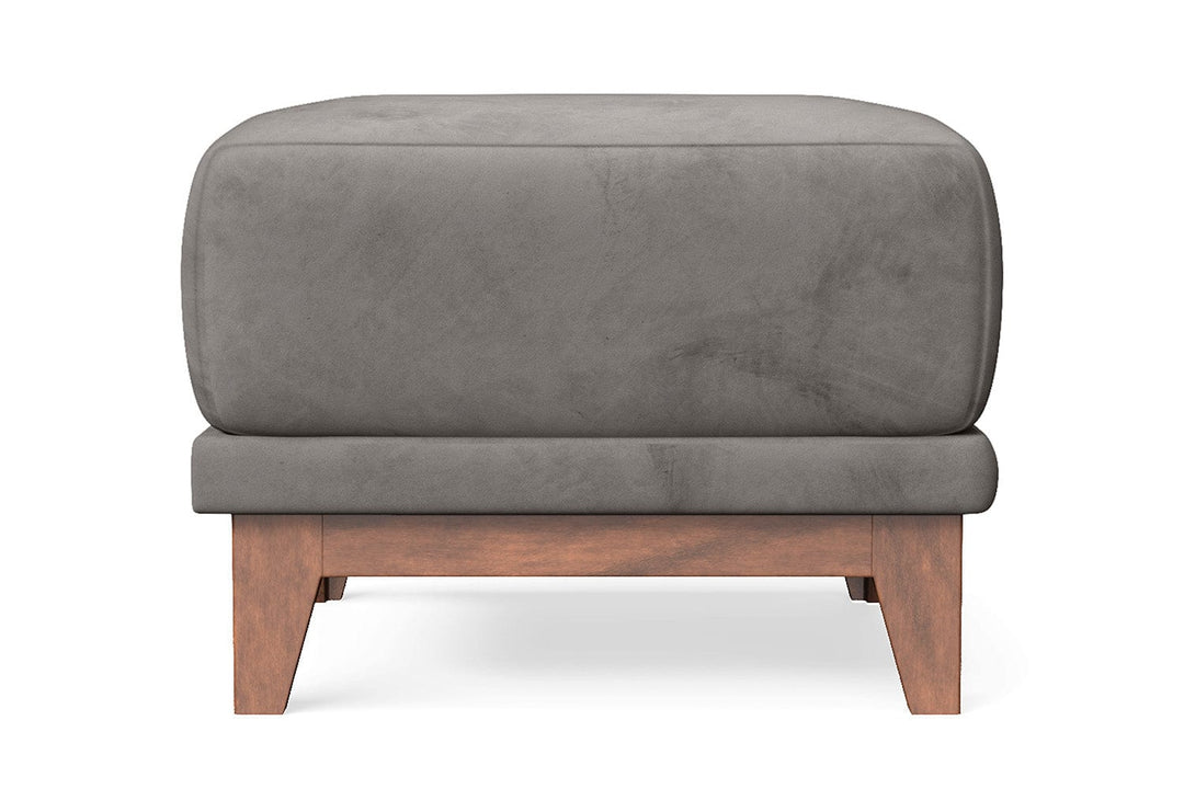 LIVELUSSO Ottoman Lucca Ottoman Grey Velvet