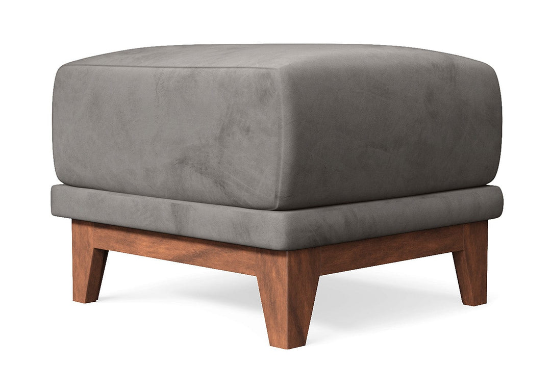 LIVELUSSO Ottoman Lucca Ottoman Grey Velvet