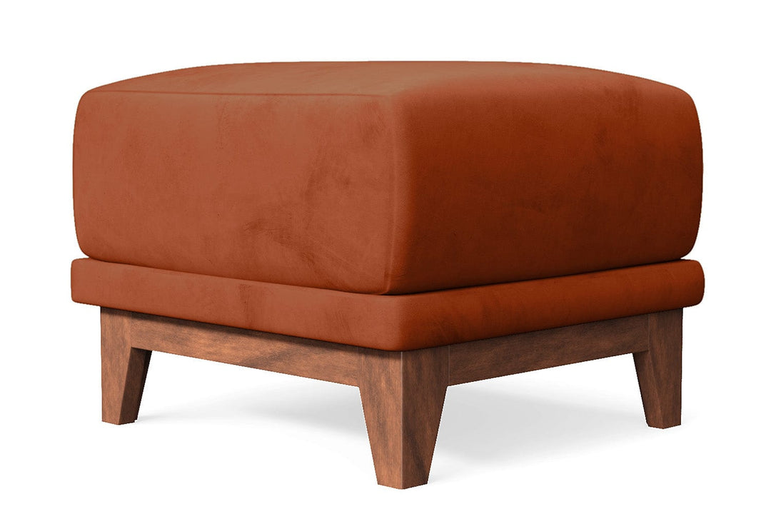 LIVELUSSO Ottoman Lucca Ottoman Orange Velvet