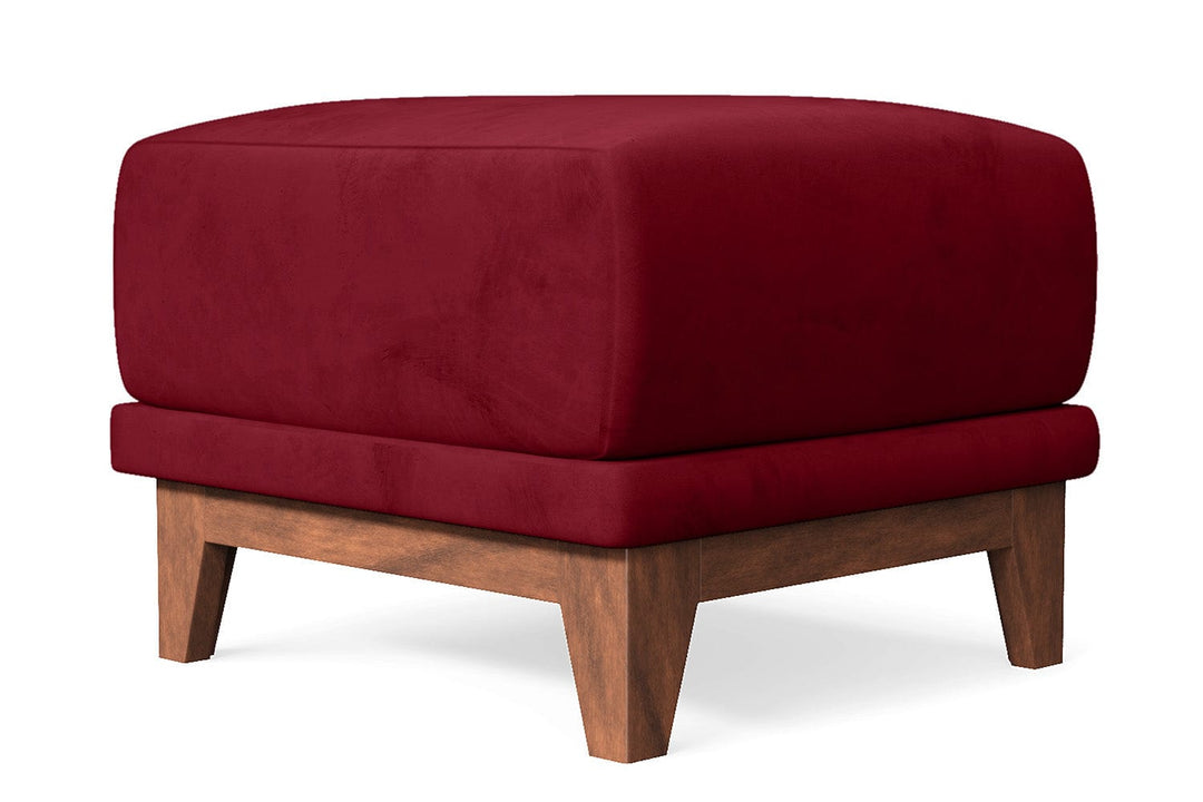 LIVELUSSO Ottoman Lucca Ottoman Red Velvet