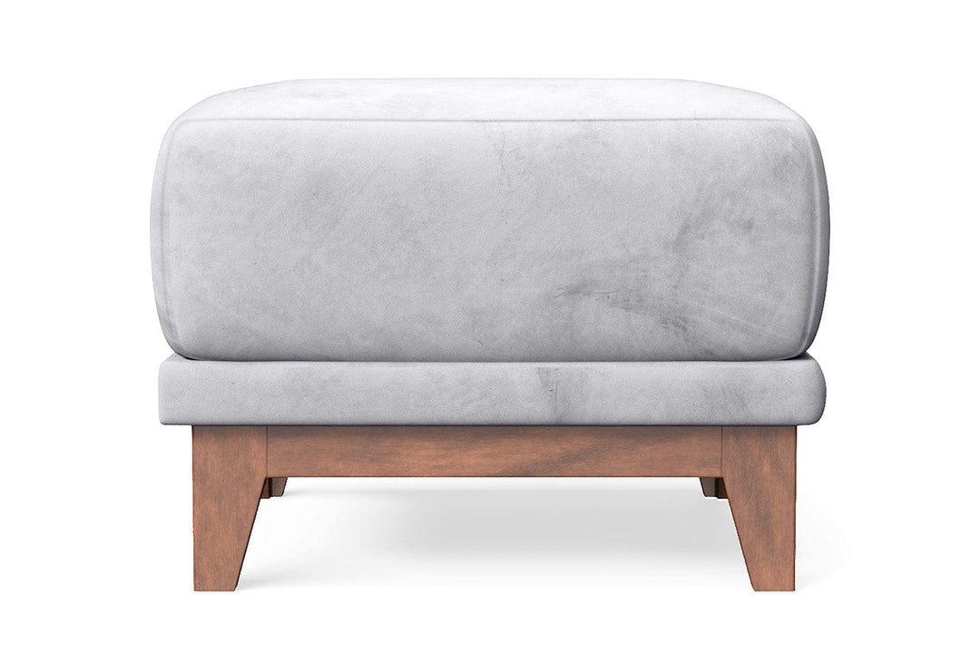 LIVELUSSO Ottoman Lucca Ottoman Silver Velvet