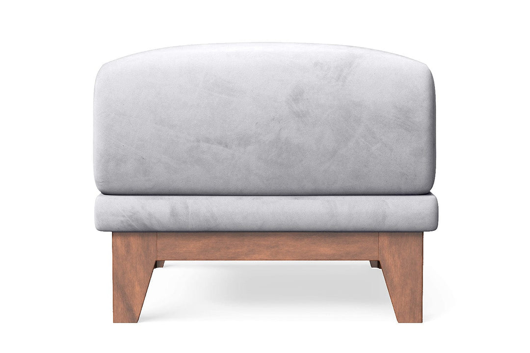 LIVELUSSO Ottoman Lucca Ottoman Silver Velvet