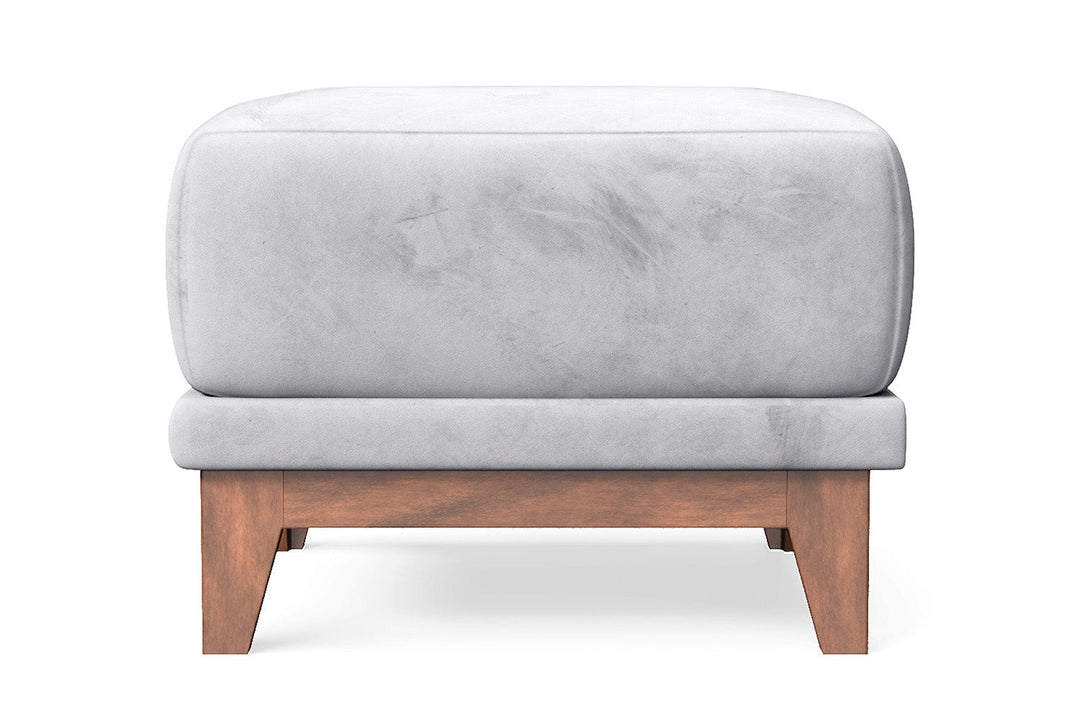 LIVELUSSO Ottoman Lucca Ottoman Silver Velvet