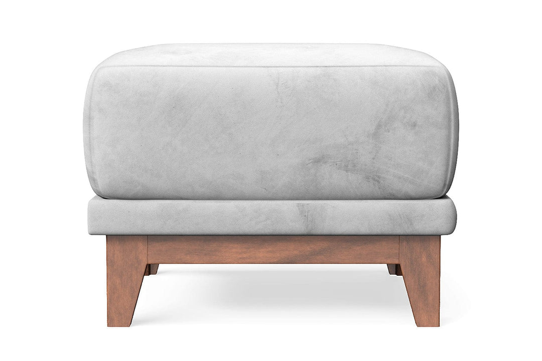 LIVELUSSO Ottoman Lucca Ottoman White Velvet