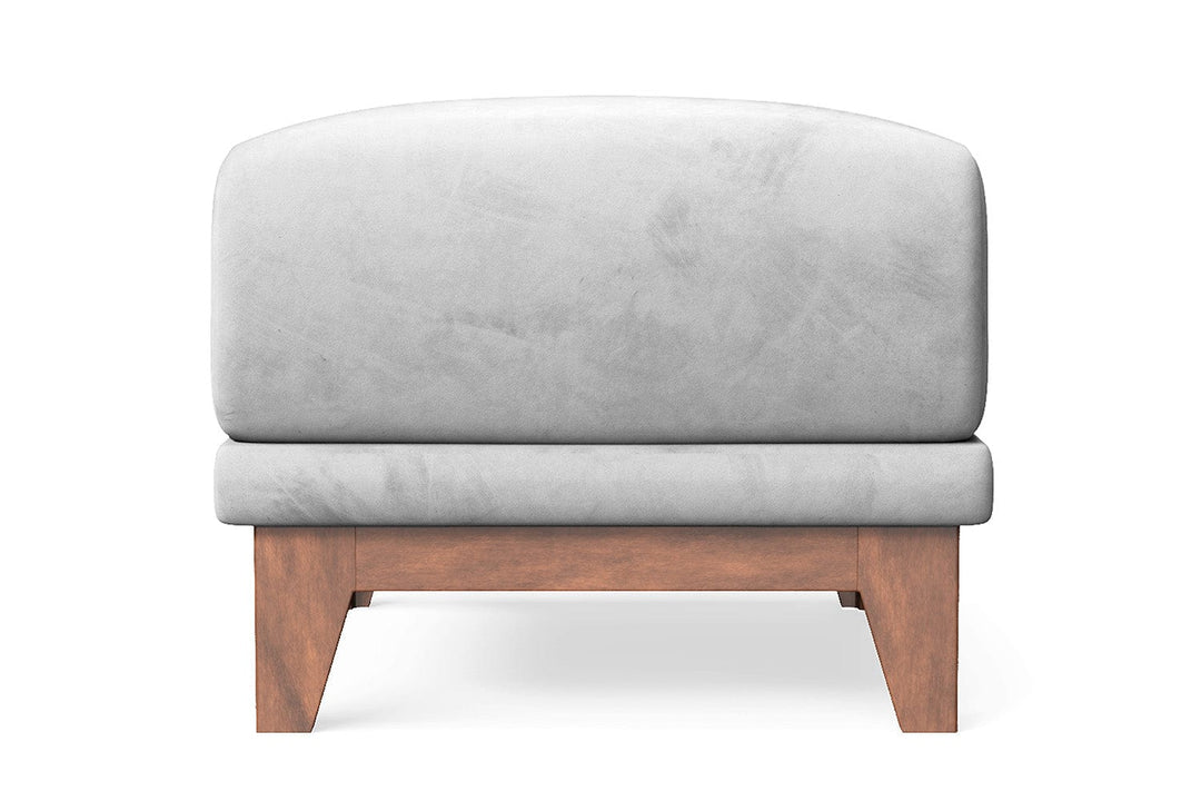 LIVELUSSO Ottoman Lucca Ottoman White Velvet