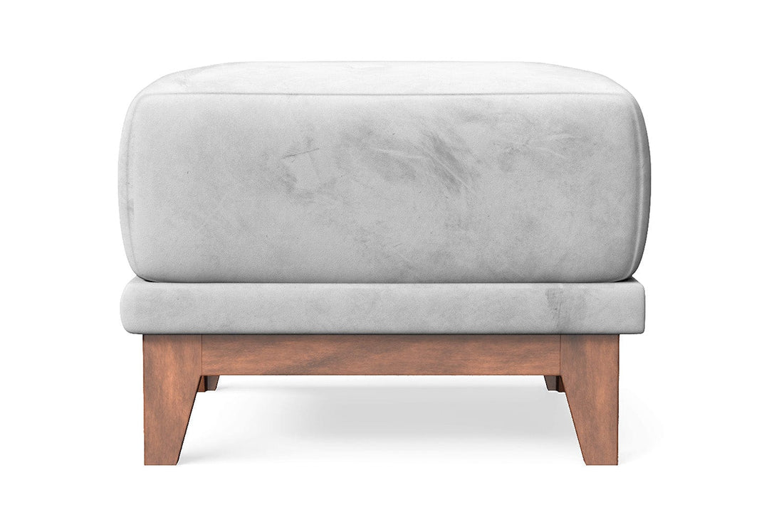 LIVELUSSO Ottoman Lucca Ottoman White Velvet