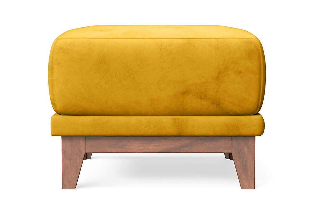 LIVELUSSO Ottoman Lucca Ottoman Yellow Velvet