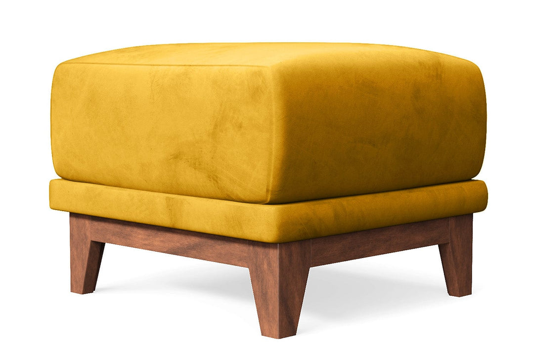 LIVELUSSO Ottoman Lucca Ottoman Yellow Velvet