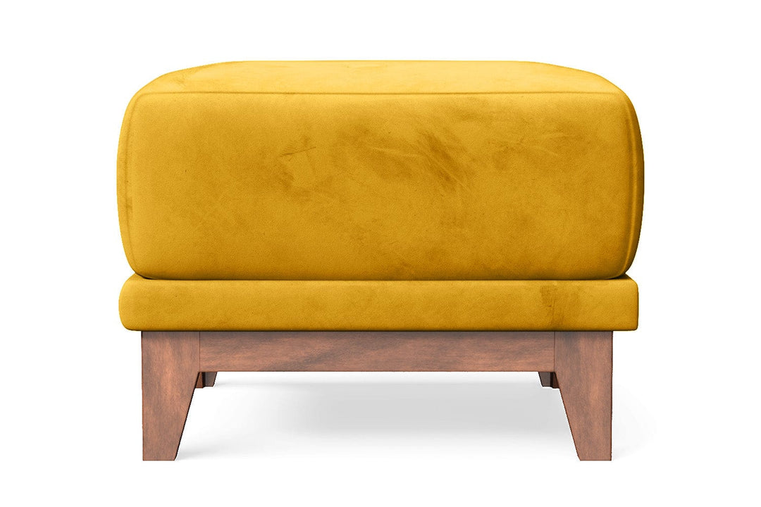 LIVELUSSO Ottoman Lucca Ottoman Yellow Velvet