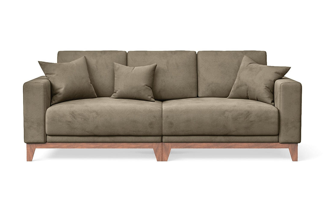 LIVELUSSO Sofa Lucca 3 Seater Sofa Sand Velvet