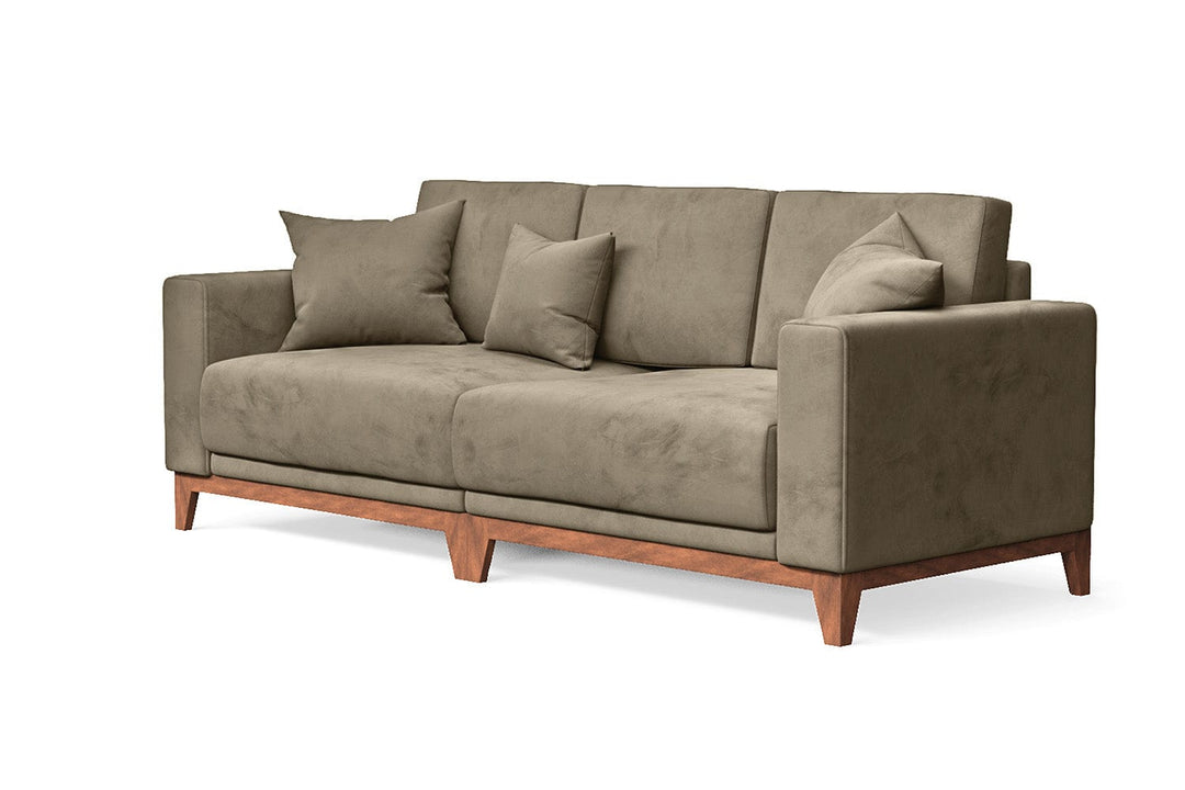 LIVELUSSO Sofa Lucca 3 Seater Sofa Sand Velvet