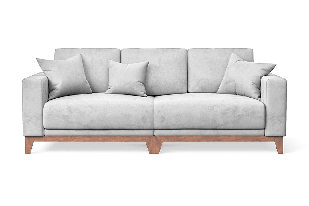 LIVELUSSO Sofa Lucca 3 Seater Sofa White Velvet