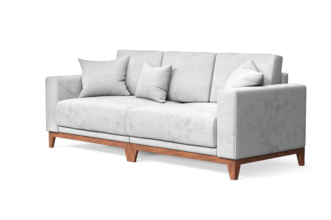 LIVELUSSO Sofa Lucca 3 Seater Sofa White Velvet