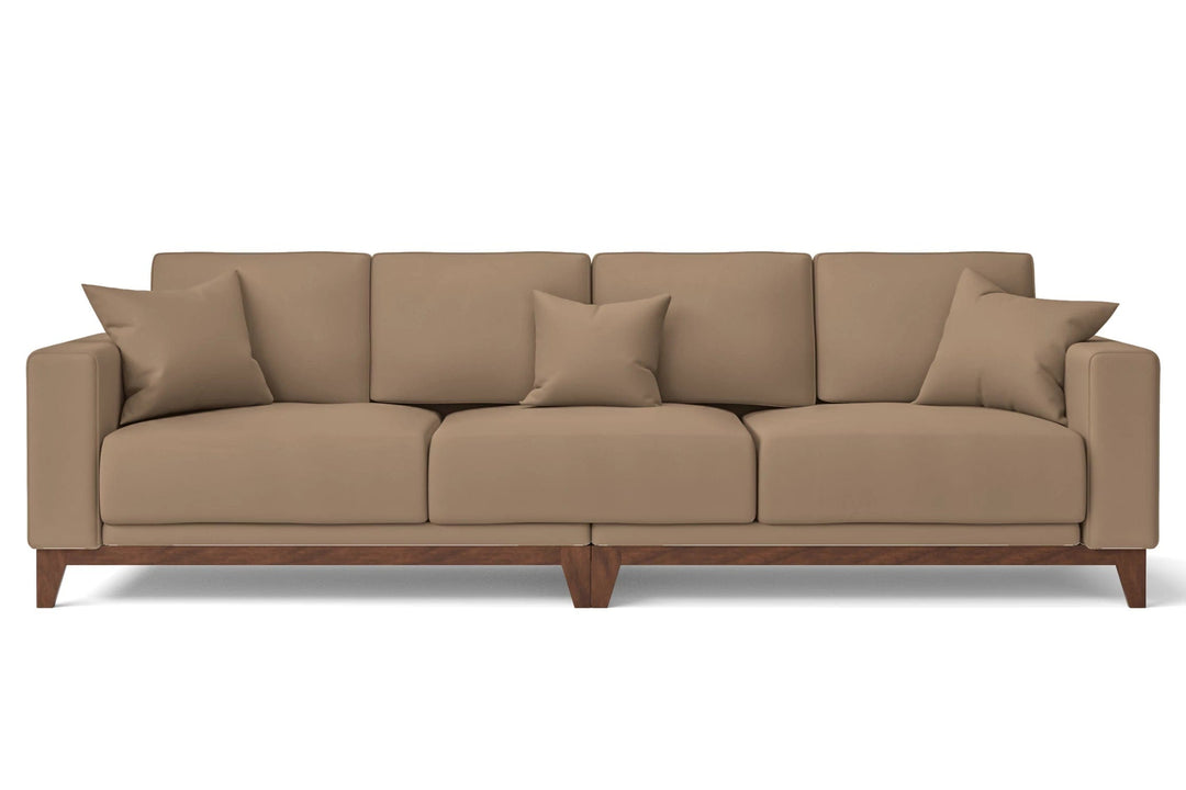 LIVELUSSO Sofa Lucca 4 Seater Sofa Stone Leather